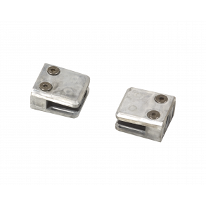 Plus Glasbeslag til lamineret glas Pk. med 2 stk. + 4 gummipuder til lamin. glas